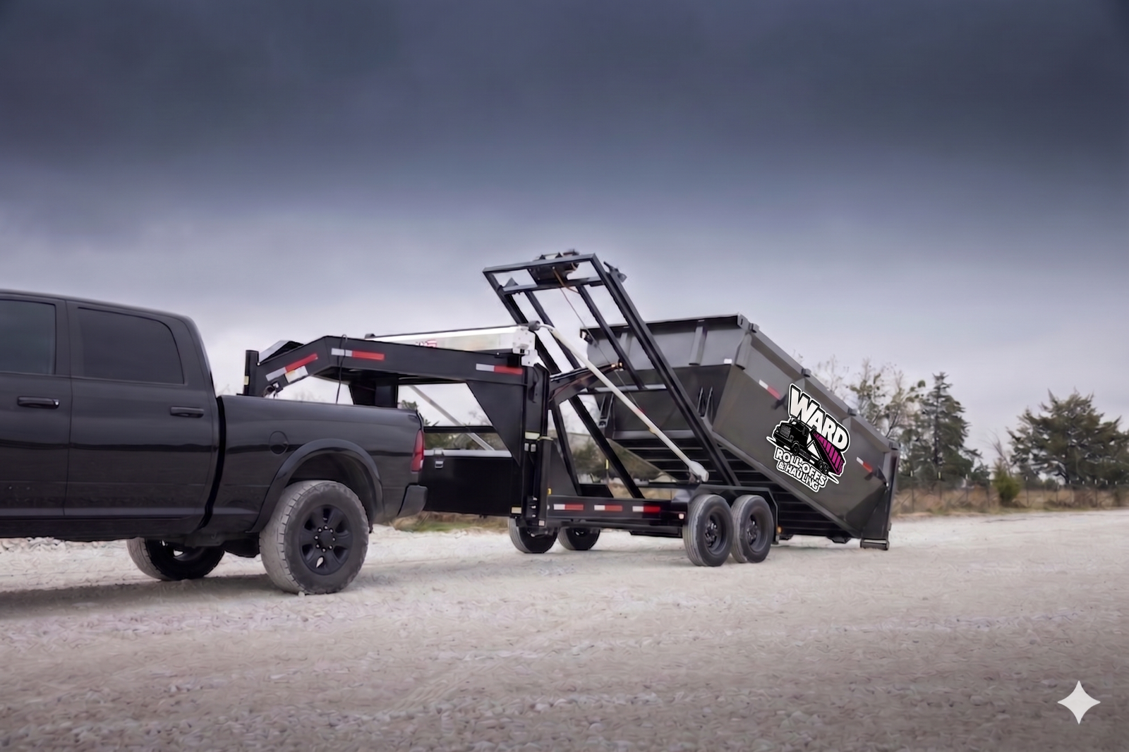 Roll-off in driveway